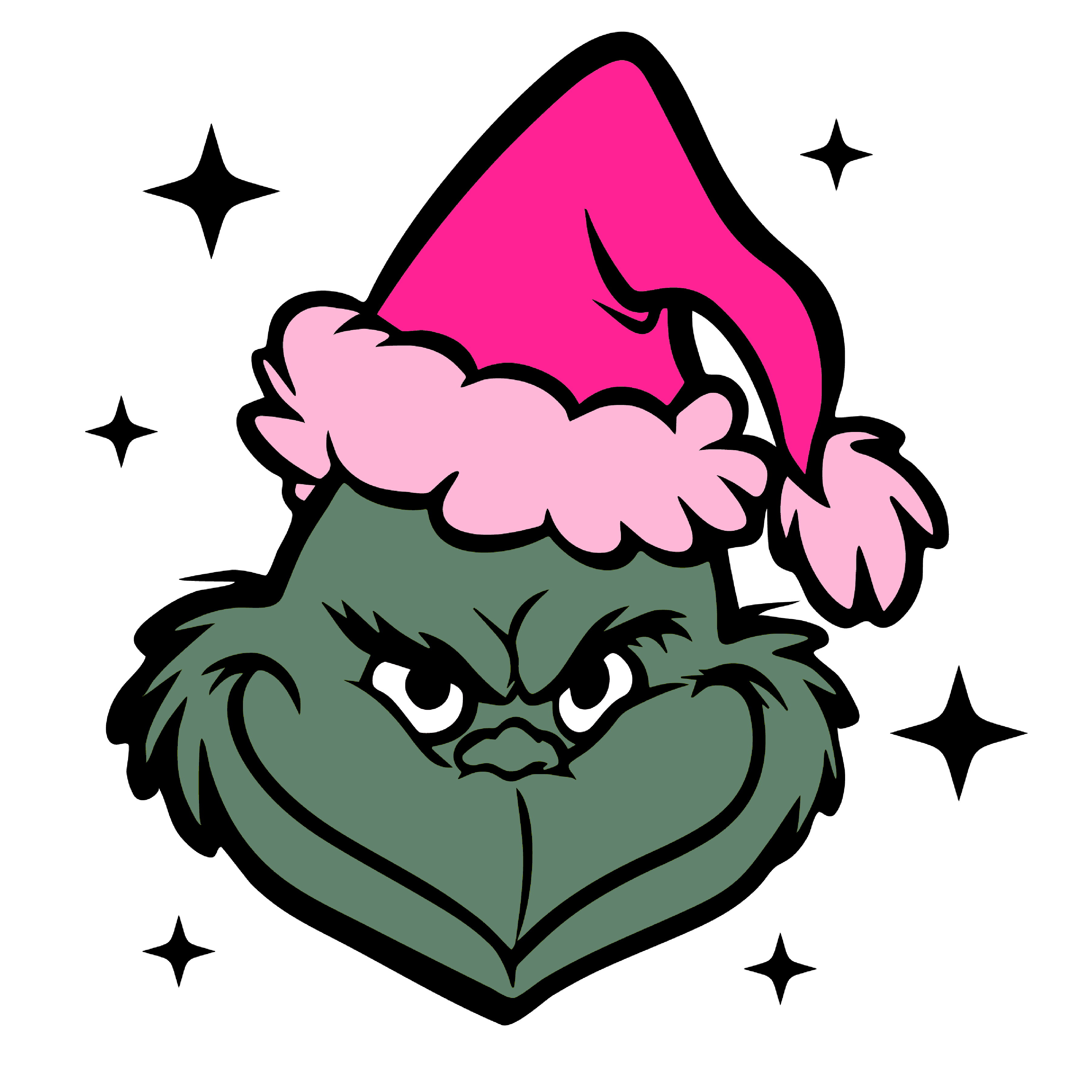Transparent Grinch Cap Grinch Hat DTF (direct-to-film) Transfer