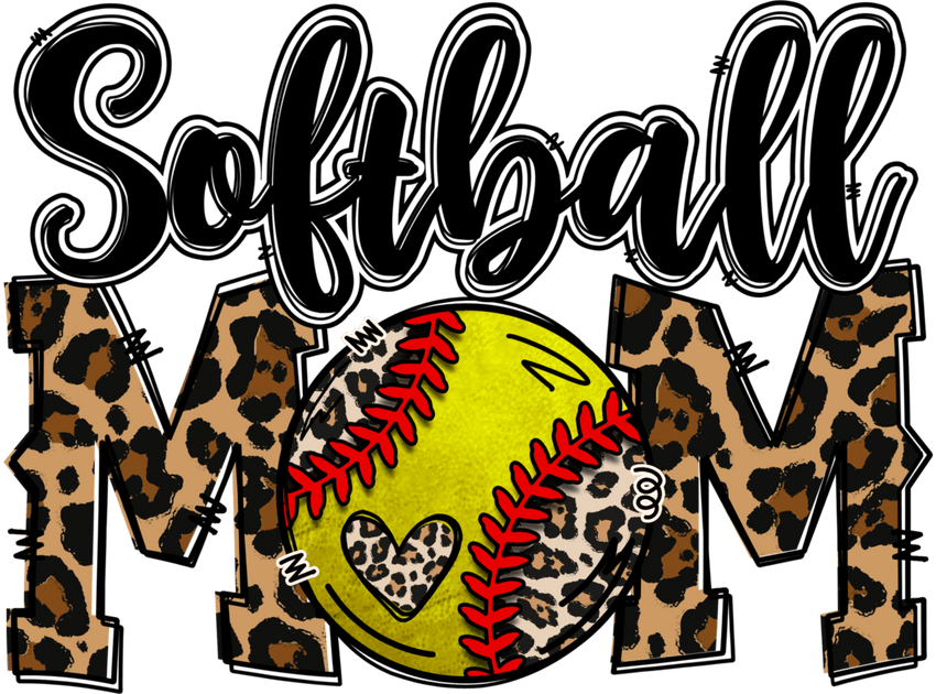 Leopard Softball Mom DTF (directtofilm) Transfer Twisted Image