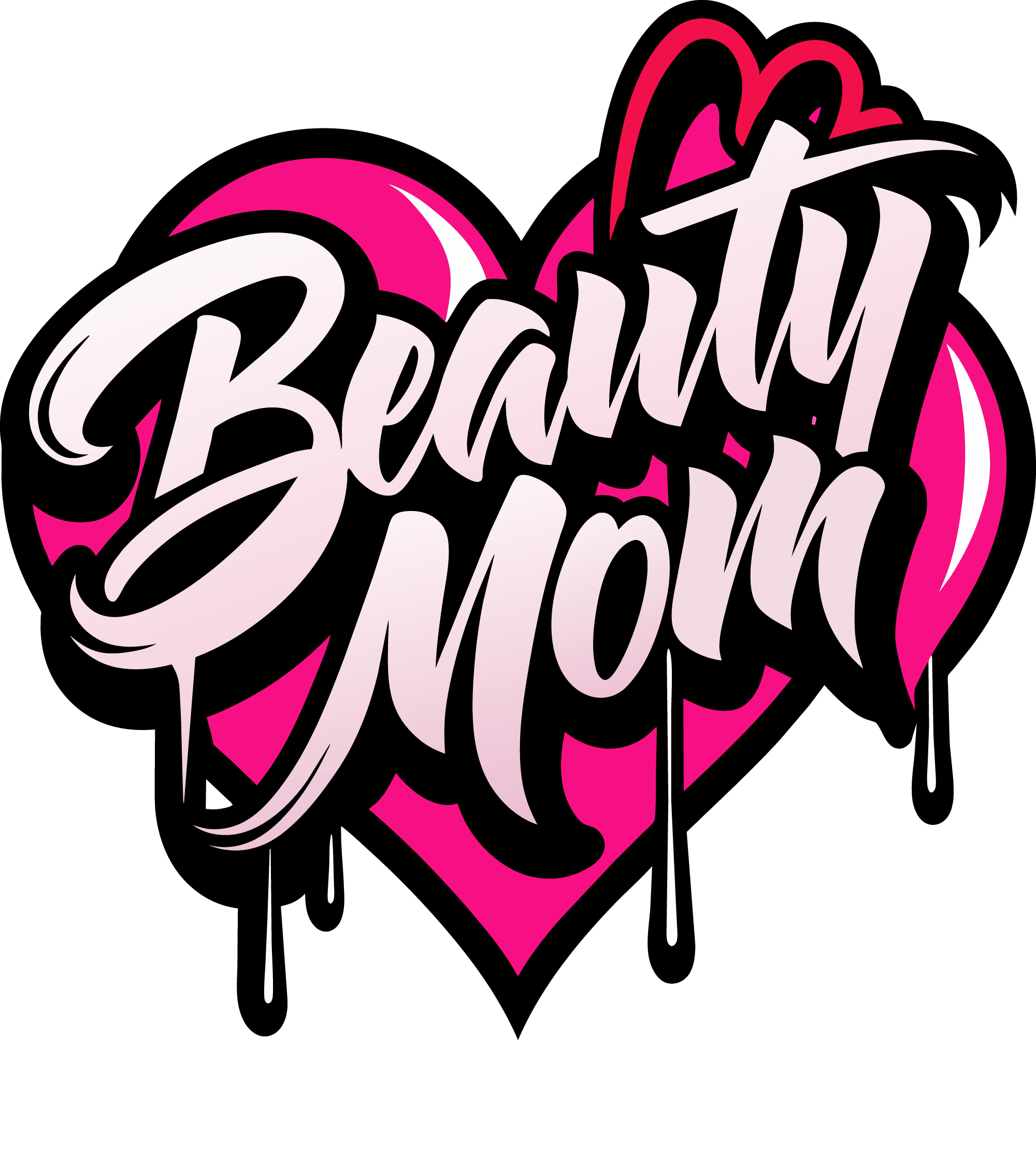 Pink Heart Beauty Mom Color Drip DTF (direct-to-film) Transfer ...