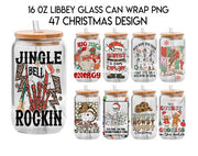 Christmas Skeleton-Christmas Junkie 16oz UV DTF Libby Cup Wrap