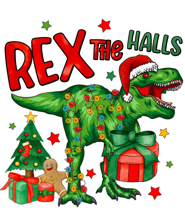 Rex The Halls T REX Direct to Film DTF Transfer - Twisted Image Transfers