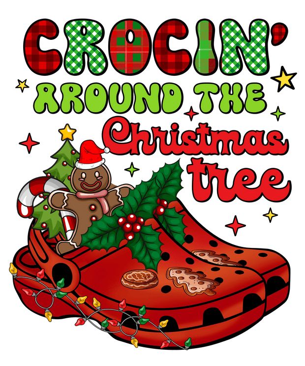 Crockin Around The Christmas Tree Crocs Direct to Film DTF Transfer - Twisted Image Transfers