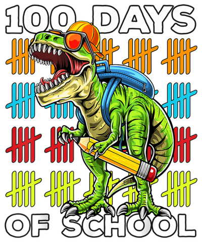 100 Days of School Dinosaur DTF (direct-to-film) Transfer (Copy)