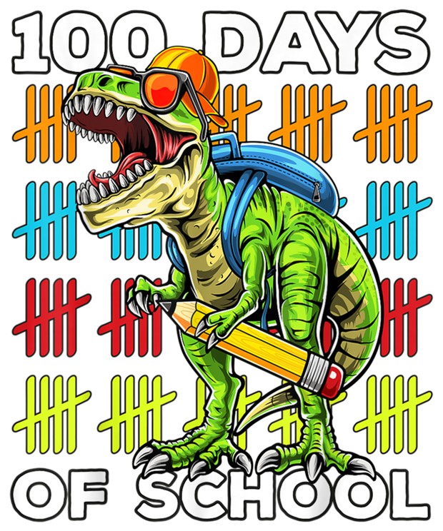 100 Days of School Dinosaur DTF (direct-to-film) Transfer (Copy)