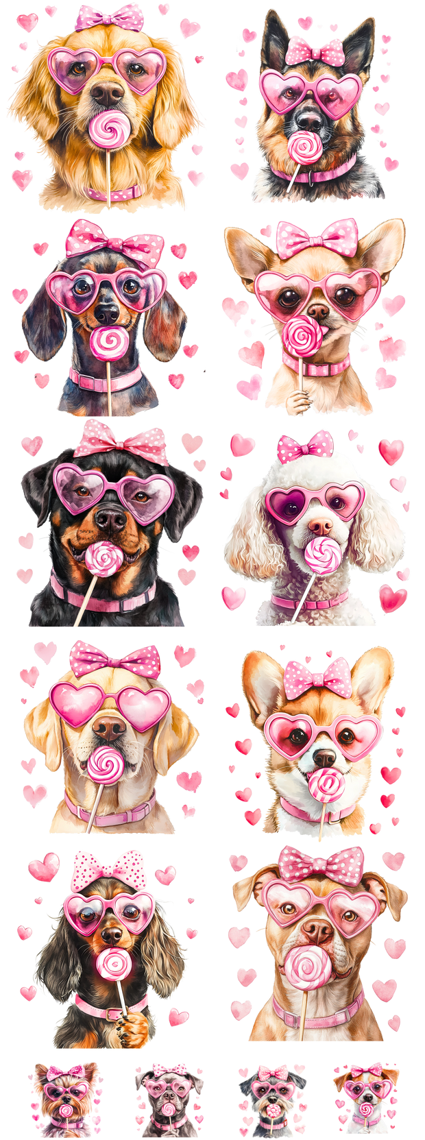 #1 Valentine's Day Dogs 60" DTF Ready to Ship Gang Sheet