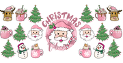 2-Pink Christmas Vibes-Retro Christmas 16oz UV DTF Libby Cup Wrap