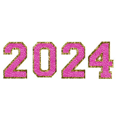2024 Chenille Pink and Gold DTF (direct-to-film) Transfer