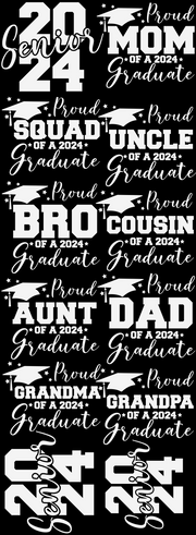 2024 Family Graduate 1 60x22" DTF Ready to Ship Gang Sheet