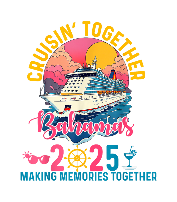 2025 Cruise Bahamas in Pink DTF (direct-to-film) Transfer