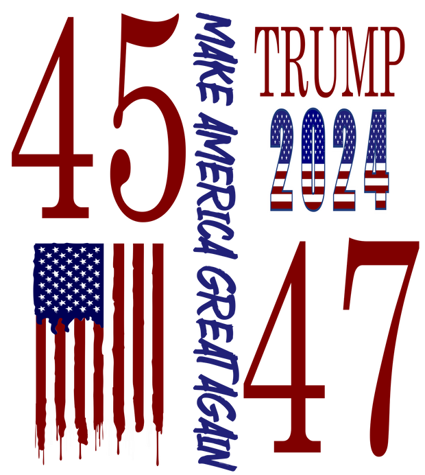 45 47 Trump 2024 Flag Drip DTF (direct-to-film) Transfer