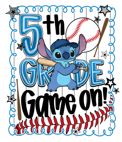5th Grade Game on Baseball Stitch DTF (direct-to-film) Transfer