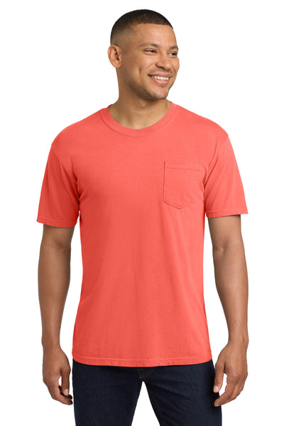 COMFORT COLORS  ®  Heavyweight Ring Spun Pocket Tee. 6030 - Neon Red Orange