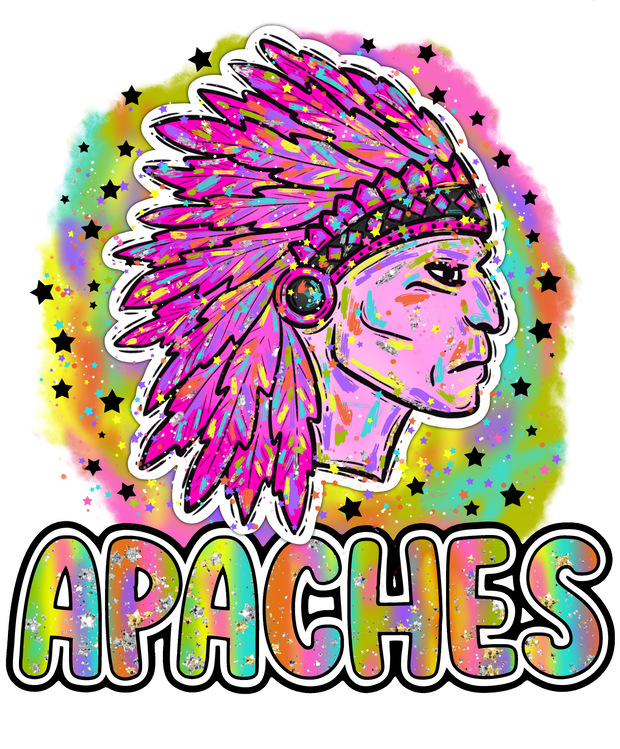 90s Girl Nostalgia Mascots Apaches DTF (direct-to-film) Transfer
