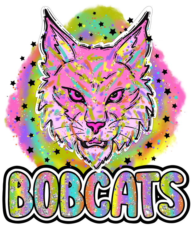 90s Girl Nostalgia Mascots Bobcats DTF (direct-to-film) Transfer