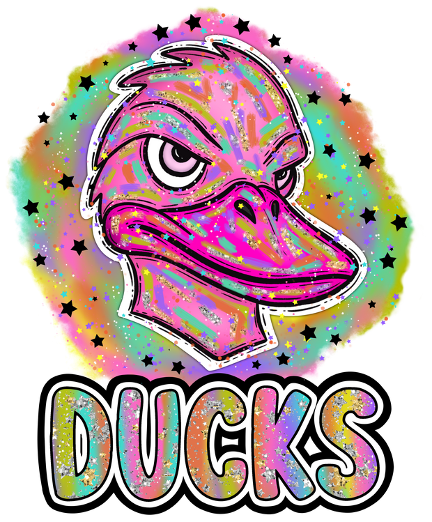 90s Girl Nostalgia Mascots Ducks DTF (direct-to-film) Transfer