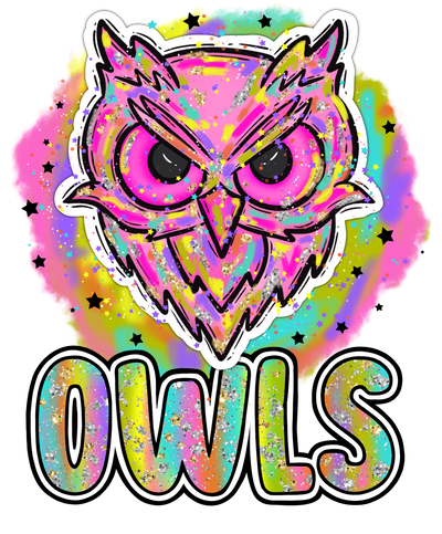 90s Girl Nostalgia Mascots Owls DTF (direct-to-film) Transfer
