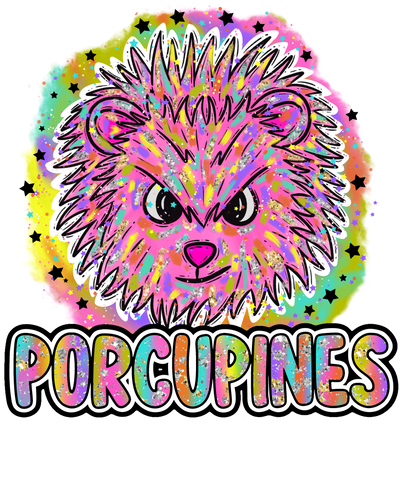 90s Girl Nostalgia Mascots Porcupines DTF (direct-to-film) Transfer