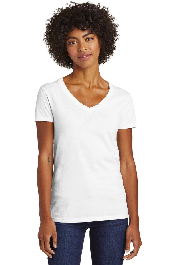DISCONTINUED Alternative Women's Runaway Blended Jersey V-Neck Tee. AA6046