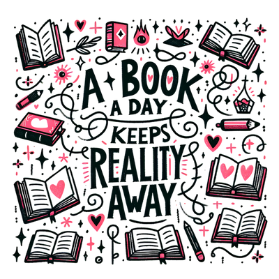 A Book a Day in Pink DTF (direct-to-film) Transfer