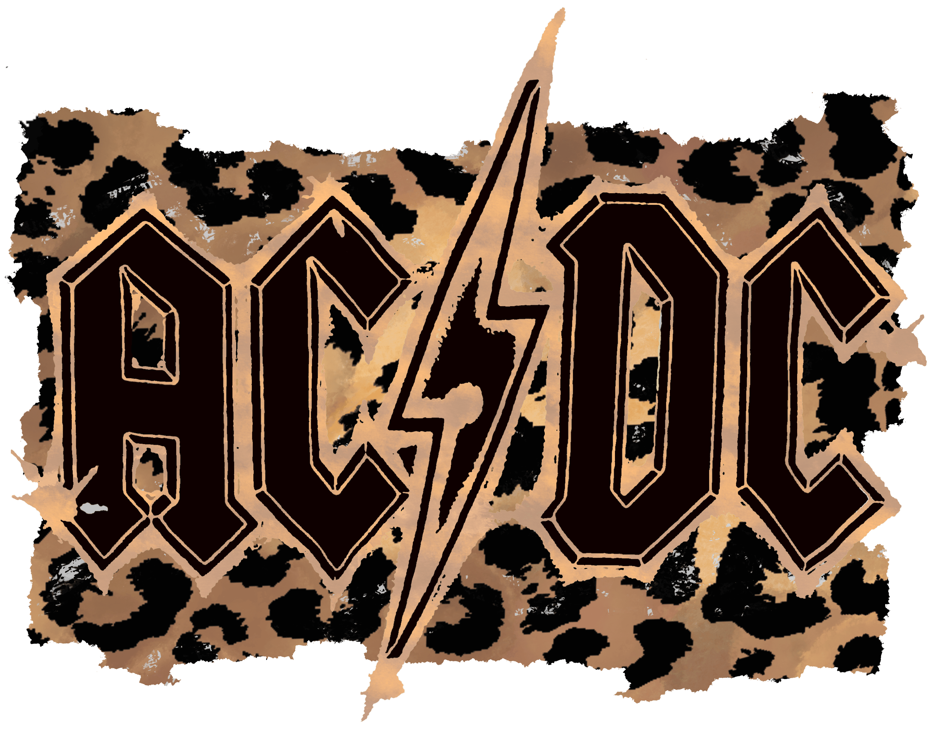 AC DC Cheetah DTF (direct-to-film) Transfer – Twisted Image Transfers