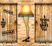 A Christmas Story I Triple Dog Dare You With Leg Lamp 20 oz Skinny Tumbler Wrap