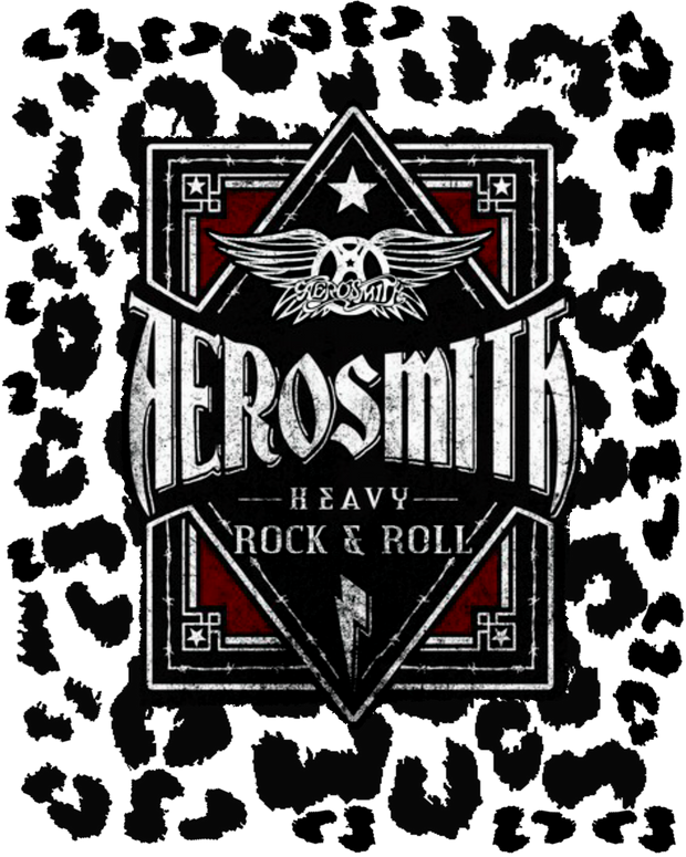 Aerosmith Heav Rock and Roll Black Cheetah DTF (direct-to-film) Transfer