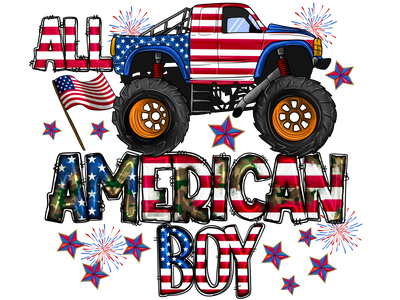 All American Boy Truck DTF (direct-to-film) Transfer