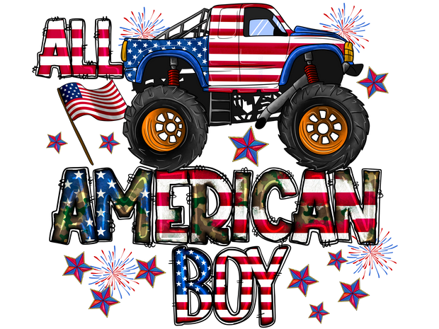 All American Boy Truck DTF (direct-to-film) Transfer