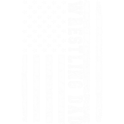 All White USA Flag Wrestling Dad DTF (direct-to-film) Transfer
