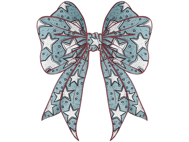 America Bow with White Stars DTF (direct-to-film) Transfer