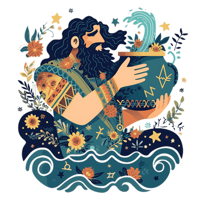 Aquarius Man Holding Vase DTF (direct-to-film) Transfer