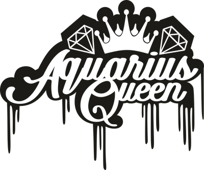 Aquarius Queen Black Color Drip DTF (direct-to-film) Transfer