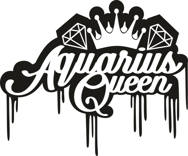 Aquarius Queen Black Color Drip DTF (direct-to-film) Transfer