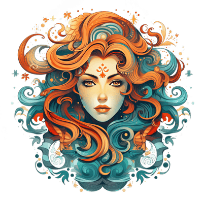 Aquarius Woman & Orange Hair DTF (direct-to-film) Transfer