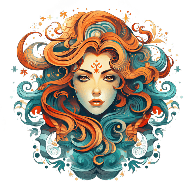 Aquarius Woman & Orange Hair DTF (direct-to-film) Transfer