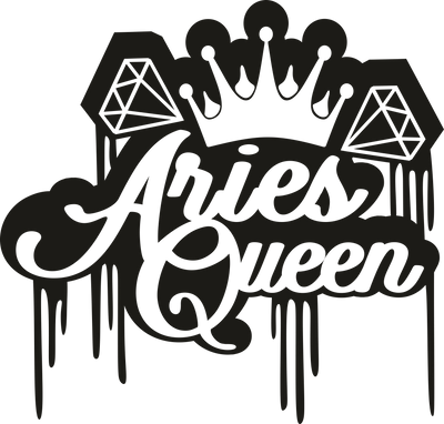 Aries Queen in White & Black Color Drip DTF (direct-to-film) Transfer