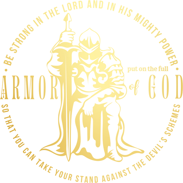 Armor God in Gold DTF (direct-to-film) Transfer