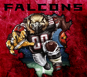 Atlanta Falcons With Animated Football Player UV-DTF 20 oz Skinny Tumbler Wrap