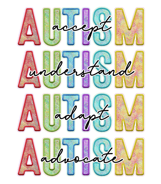 Autism Accept, Understand,Adapt DTF(direct to film) Transfer