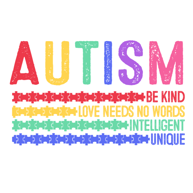 Autism Be Kind Colorful DTF (direct-to-film) Transfer