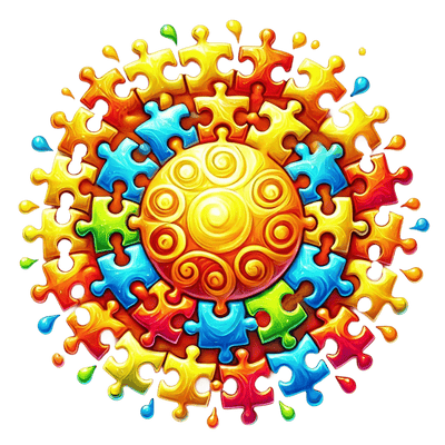 Autism Puzzle Colorful Pieces in a Circle DTF (direct to film) Transfer