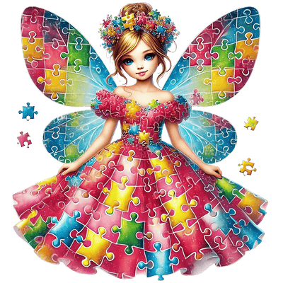 Autism Puzzle Pieces Little Fairy DTF (direct to film) Transfer