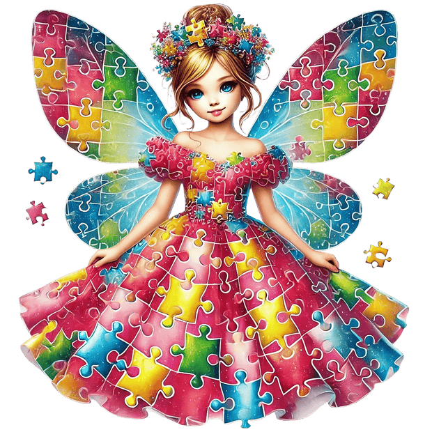 Autism Puzzle Pieces Little Fairy DTF (direct to film) Transfer