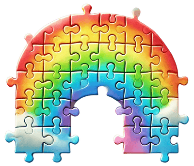 Autism Puzzle Pieces Rainbow Shape DTF (direct to film) Transfer