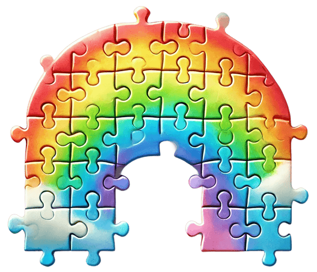 Autism Puzzle Pieces Rainbow Shape DTF (direct to film) Transfer