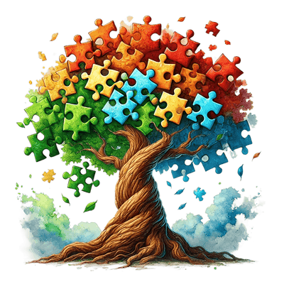 Autism Puzzle Pieces Tree DTF (direct to film) Transfer