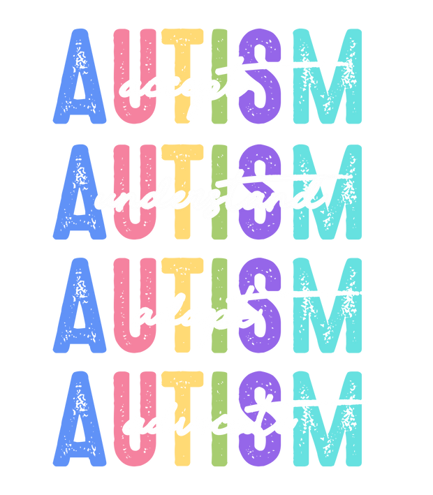 Autism Water Color Stacked DTF(direct to film) Transfer