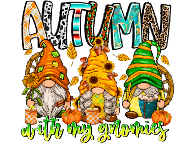 Autumn Gnomes DTF (direct-to-film) Transfer