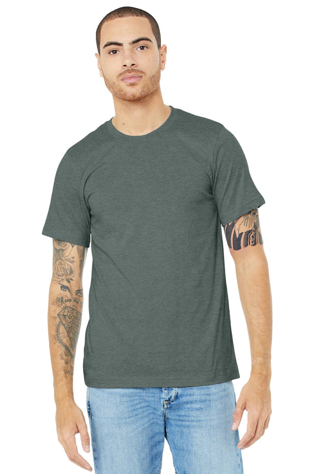 BELLA+CANVAS  ®  Unisex Heather CVC Short Sleeve Tee. BC3001CVC - Heather Blue Storm