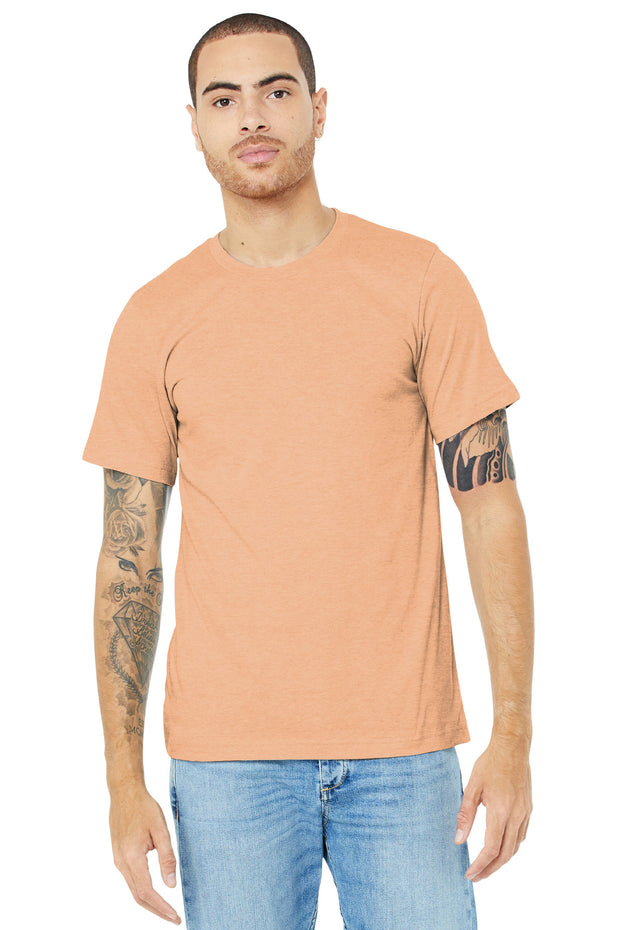BELLA+CANVAS  ®  Unisex Heather CVC Short Sleeve Tee. BC3001CVC - Heather Peach